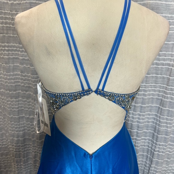 Tiffany Designs Blue and Silver Prom Dress - Picture 6 of 7